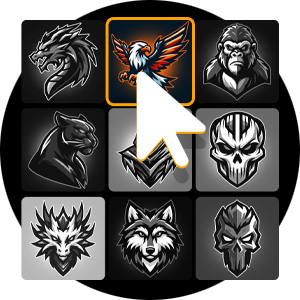 Feature icon step 1 choose gaming logo
