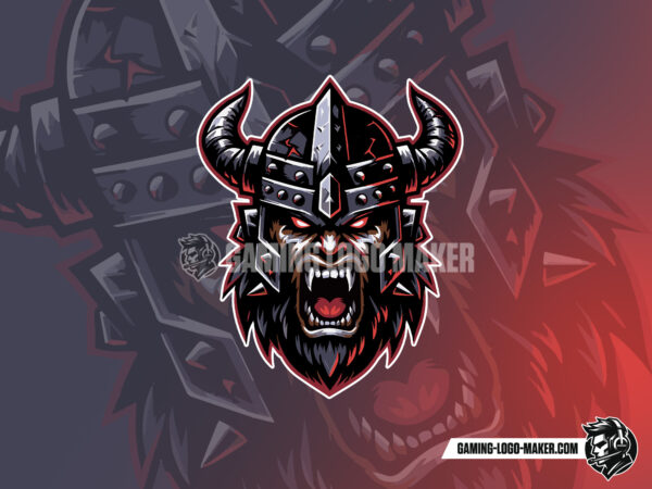 Roaring barbarian warrior gaming logo thumbnail 03 logo