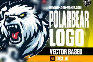 Roaring polar bear gaming logo esports logo mascot product thumbnail