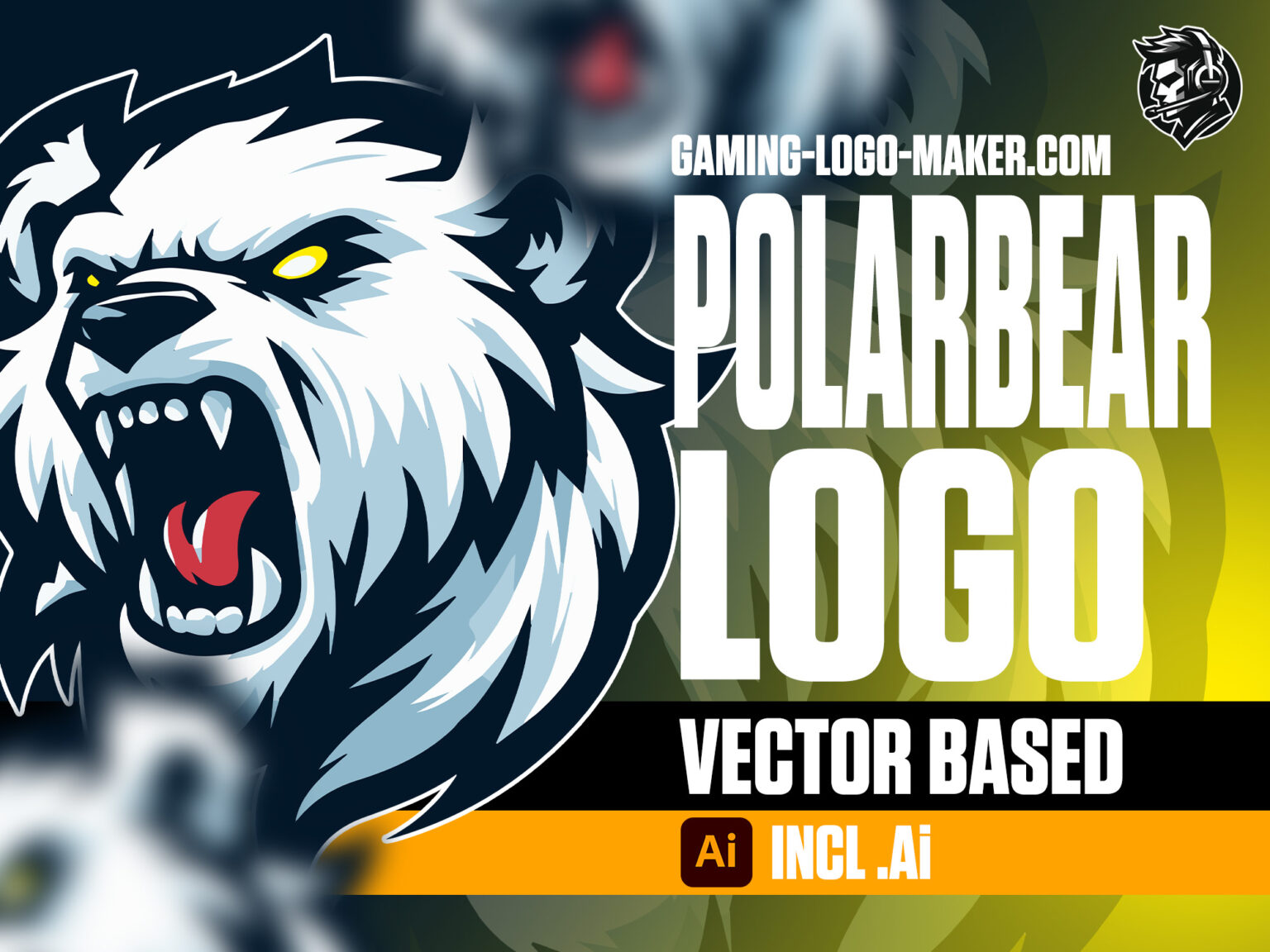 Polar Bear Gaming Logo 03 – Gaming Logo Maker