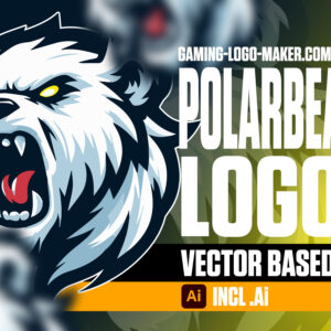 Roaring polar bear gaming logo esports logo mascot product thumbnail