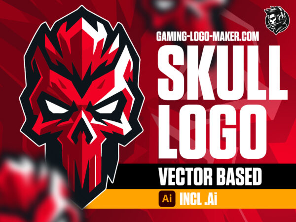 Red skull gaming logo esports logo mascot product thumbnail
