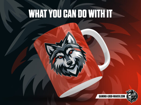 Grey red wolf gaming logo thumbnail 03 cup design