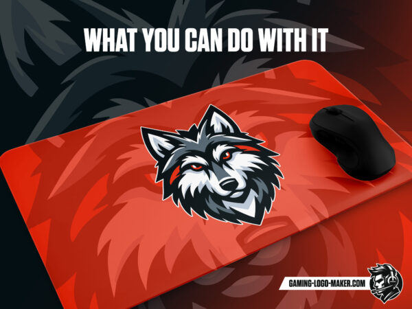 Grey red wolf gaming logo thumbnail 04 mouse pad design