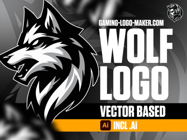 Wolf gaming logo esports logo mascot product thumbnail