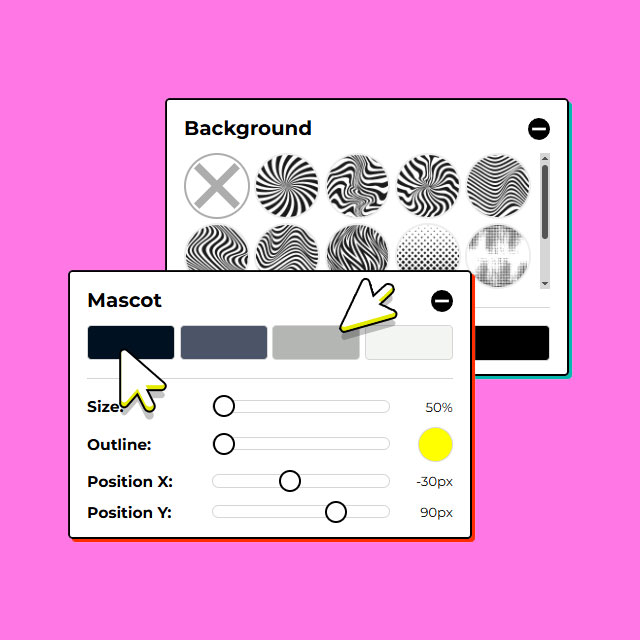 Ability to change colors, texts, icons, and backgrounds Ability to change colors, texts, icons, and backgrounds