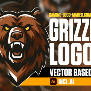 Brown grizzly bear gaming logo esports logo mascot product thumbnail