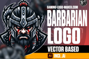Roaring barbarian warrior gaming logo esports logo mascot product thumbnail