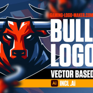 Red blue bull gaming logo esports logo mascot product thumbnail