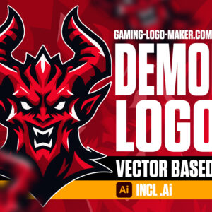 Red demon gaming logo esports logo mascot product thumbnail