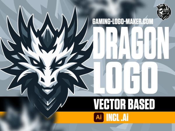 White dragon gaming logo esports logo mascot product thumbnail