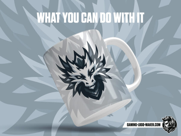 White dragon gaming logo thumbnail 03 cup design