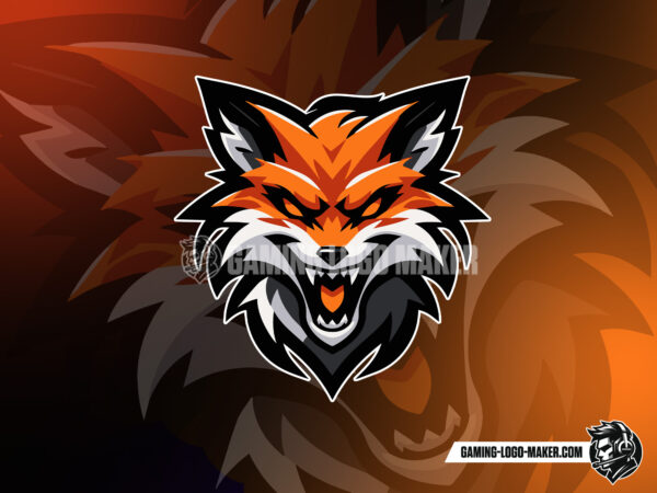 Aggressive roaring fox gaming logo thumbnail 03 logo