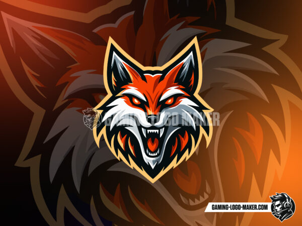 Aggressive roaring fox gaming logo thumbnail 03 logo