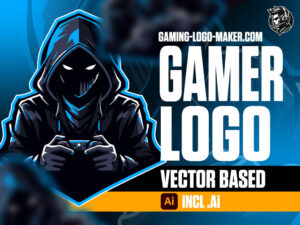 Blue Dark Gamer Gaming Logo