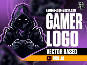 Purple Dark Gamer Gaming Logo