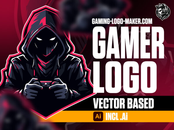Dark red gamer gaming logo esports logo mascot product thumbnail