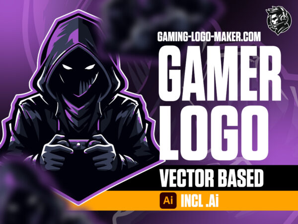 Dark purple gamer gaming logo esports logo mascot product thumbnail