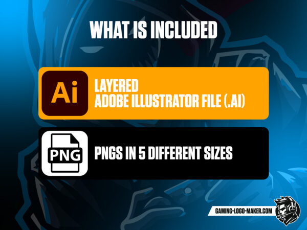 Dark blue gamer gaming logo thumbnail 02 Adobe Illustrator file