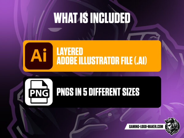 Dark purple gamer gaming logo thumbnail 02 Adobe Illustrator file