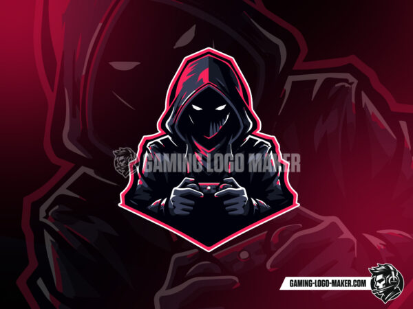 Dark red gamer gaming logo thumbnail 03 logo