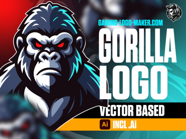Gorilla gaming logo esports logo mascot product thumbnail