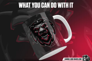 Grey red lion gaming logo thumbnail 03 cup design