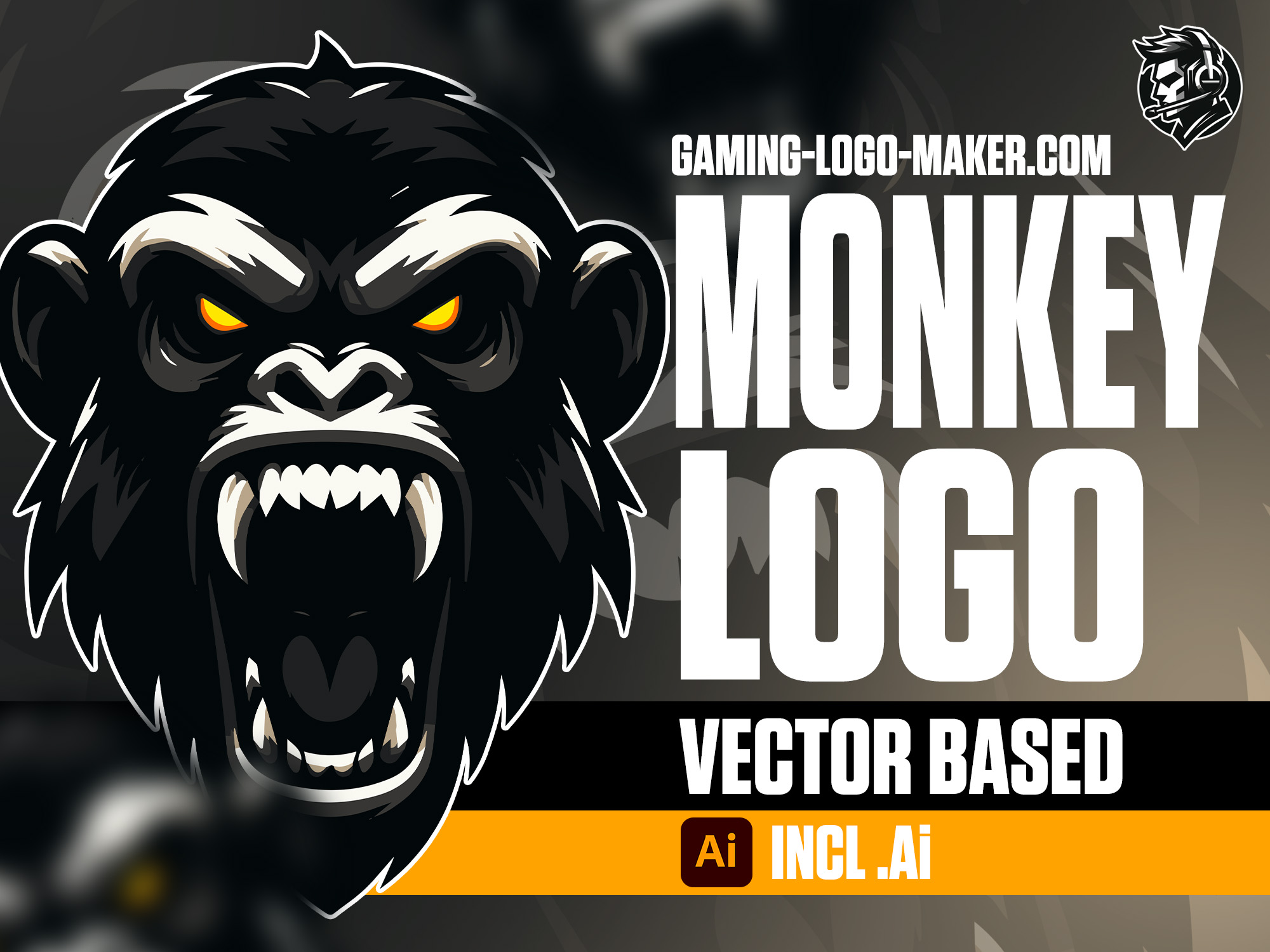 Dark monkey gaming logo esports logo mascot product thumbnail