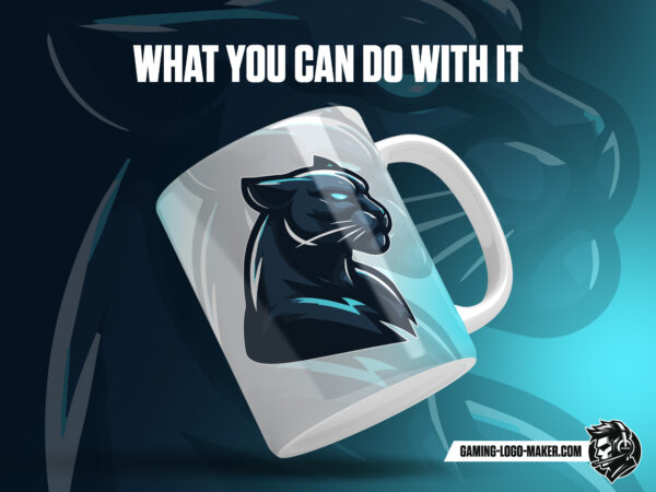 Dark grey blue panther gaming logo thumbnail 03 cup design