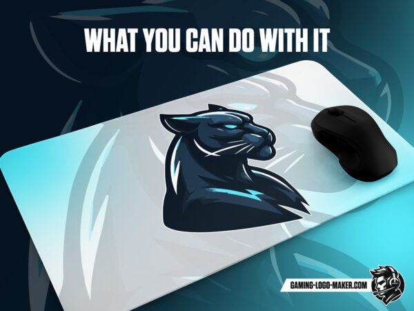 Dark grey blue panther gaming logo thumbnail 04 mouse pad design