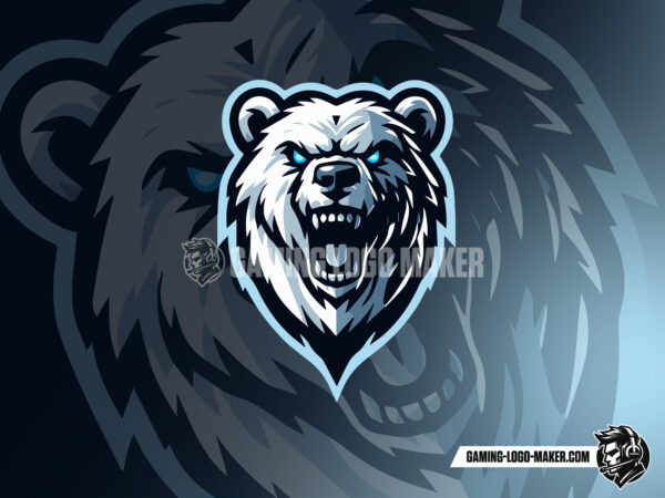 Roaring polar bear gaming logo thumbnail 03 logo