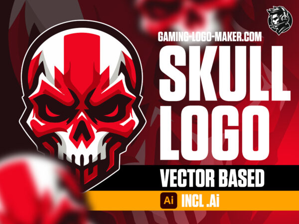 Red skull gaming logo esports logo mascot product thumbnail