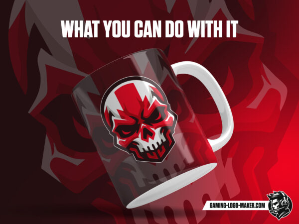 Red skull gaming logo thumbnail 03 cup design