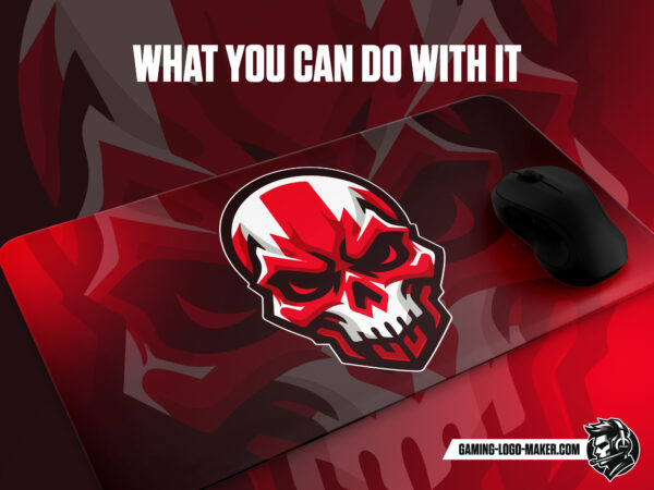 Red skull gaming logo thumbnail 04 mouse pad design