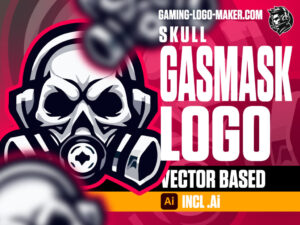 Skull Gas Mask Gaming Logo 02