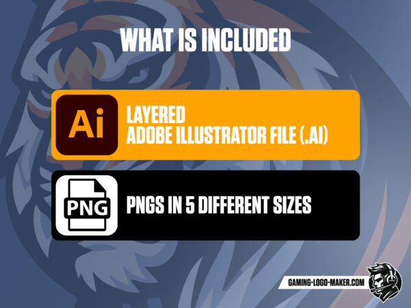 Tiger gaming logo thumbnail 02 Adobe Illustrator file
